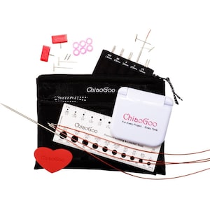 ChiaoGoo Twist Red Lace Interchangeable Knitting Needle 4&quot; Tip Mini Set #7400-M
