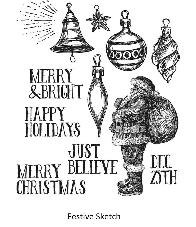 Stampers Anonymous Tim Holtz Cling Stamps Doodle Greetings #2 Doodle Greetings #1 Festive Sketch Scribble Woodland