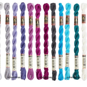 12 DMC Pearl Cotton Skeins Size 5 27.3yd, New Color Set