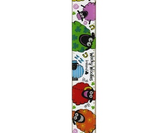 Plastic Wacky Woollies Style 12" Ruler With Multi-Coloured Sheep Design ***Free Shipping***