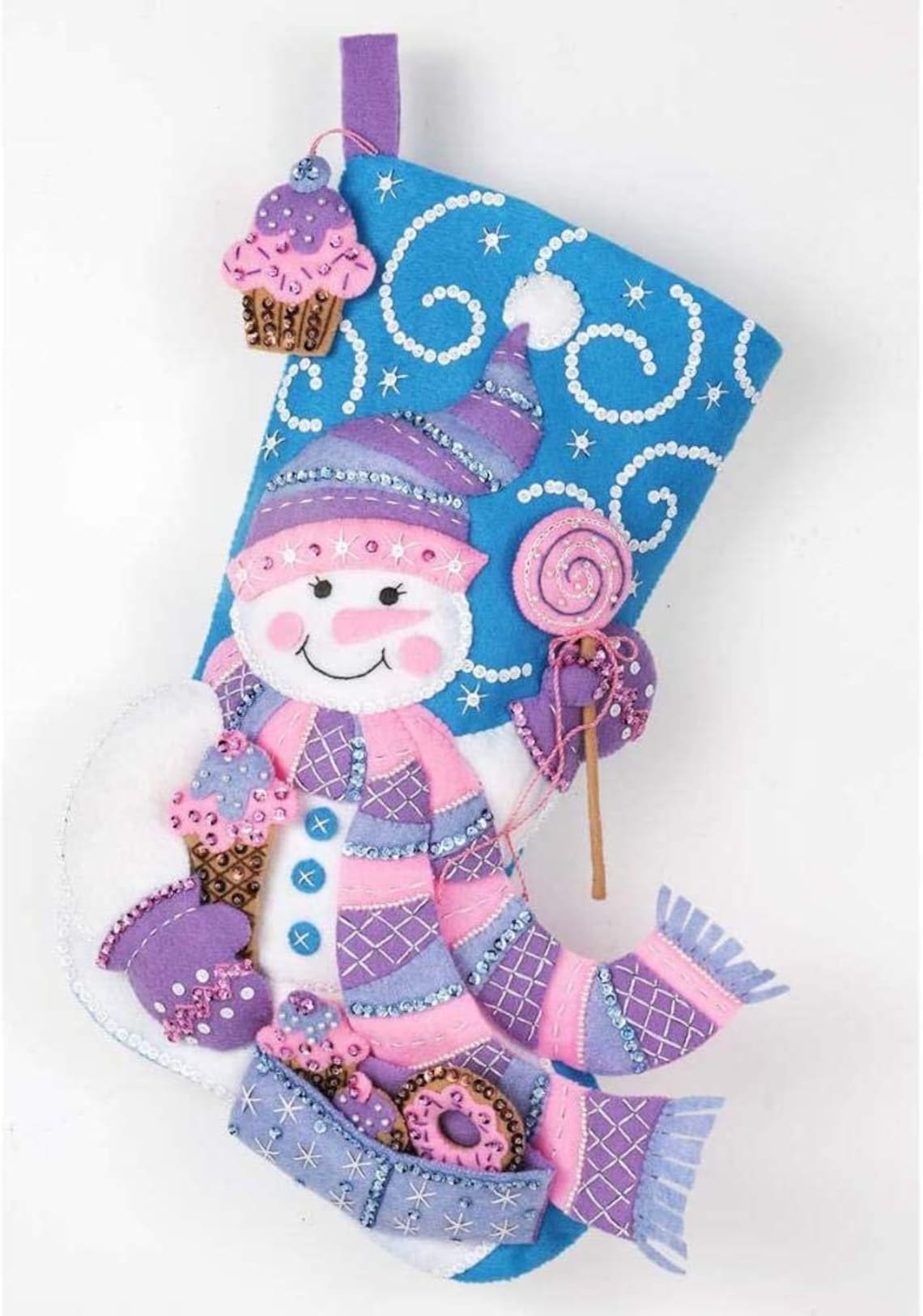 Produktbild von Bucilla Felt Stocking Applique Kit 18 Inch Long-Fireplace Folly