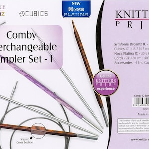 Knitter&#39;s Pride Comby Interchangeable Sampler Needle Set 3 Pairs #800191