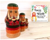Santa Claus Nesting Doll, Christmas Nesting Dolls, Mordovia, Russia, Folk Art Wooden Doll, Unique Holiday Gift, Excellent Condition