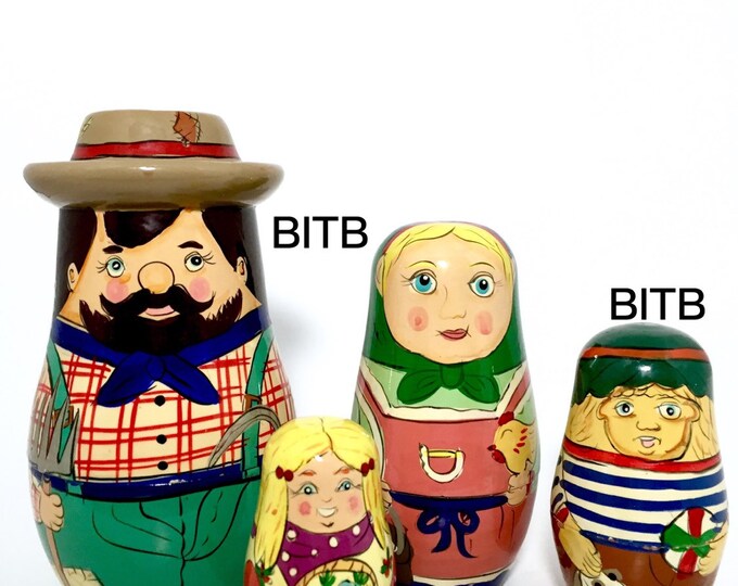 Vintage Nesting Dolls Farmer Family Dolls Chinese Nesting Etsy