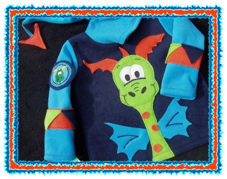 FuNNy DragoN boys fleece hOOdie custom size
