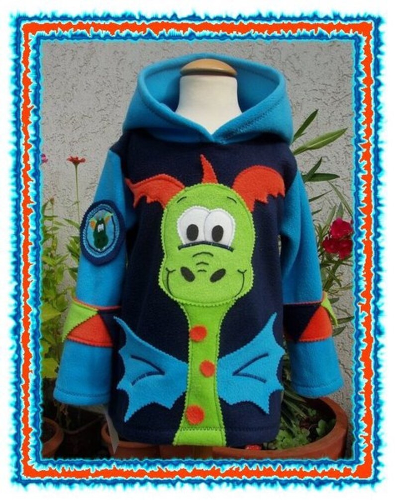 FuNNy DragoN boys fleece hOOdie custom size
