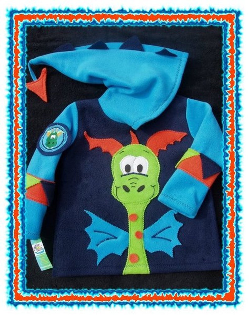 FuNNy DragoN boys fleece hOOdie custom size