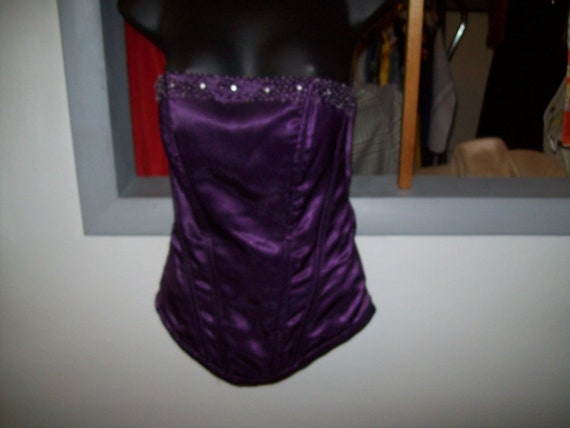 Royal Purple bodice, corset with beading