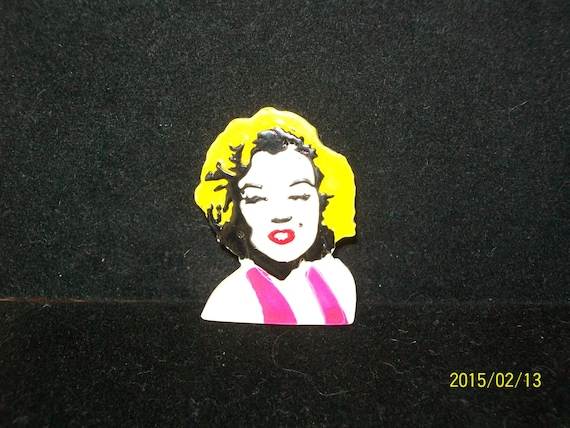 1980s Lucite MARILYN MONROE Pin, Punk Style