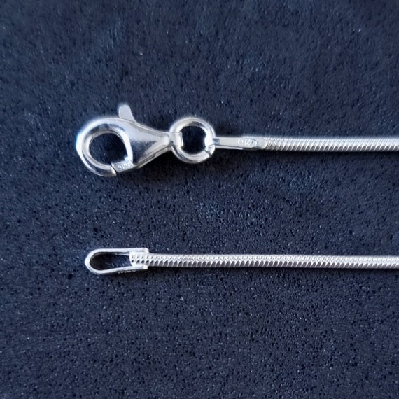 Sterling Silver Snake Chain Necklace 1.5mm (Gauge 040). Available In 6 - Foto 4
