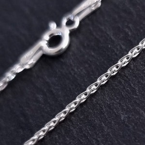 Wheat Spiga Chain 1.5mm, 925 Sterling Silver Chain, 16&quot; 18&quot; 20&quot; inch 40cm, 45cm 50 cm, Mistry Gems, SC20 - SC22
