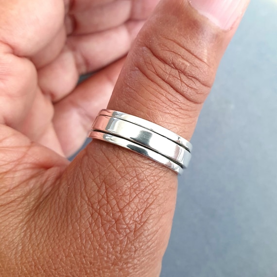 Sterling Silver Spinner Ring | Handmade Sterling silver spinning ring