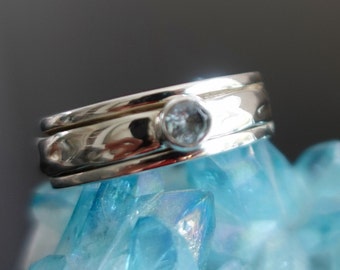 Blue Topaz 925 Silver Spinner Ring, Narrow Spinning Ring, Gemstone Spinner Ring, November Birthstone, Meditation Ring,Mistry Gems,SP46SBT
