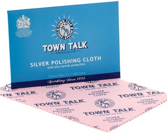 Town Talk Mini Silver Polishing Cloth, 7cm X 14cm Silver Cleaning Cloth,  Travel Sized Silver Cloth, Stocking Filler Mistry Gems, TT055 