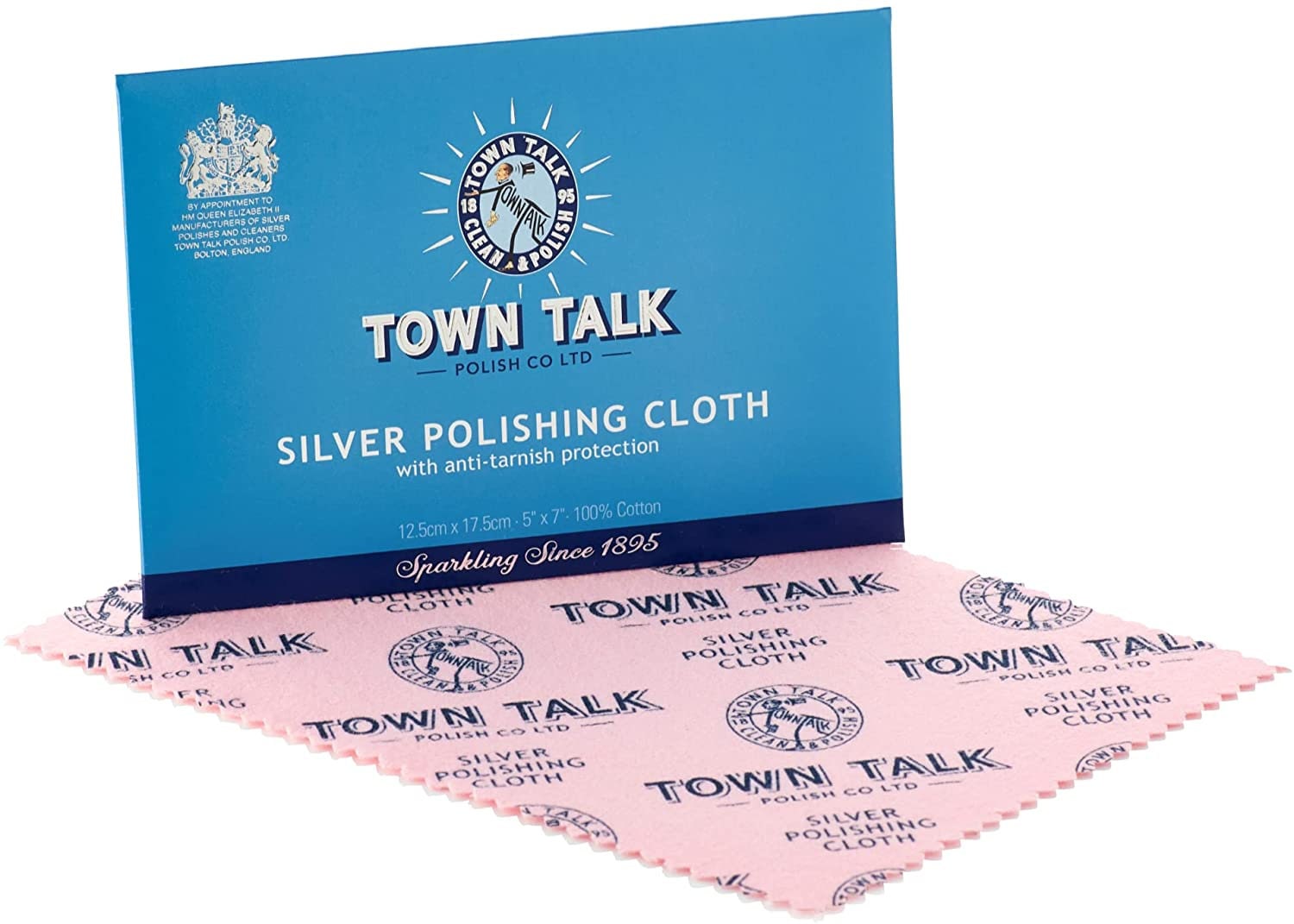 Town Talk Silver Polishing Cloth, Standard 12.5cm X 17.5cm Silver