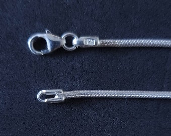 Zilveren slangenketting 1,5 mm, dikke 925 sterling zilveren ketting, 16' 18" 20" 22" 24" 26" 28" 30" 32", 41cm - 81cm, Mistry Gems, SC25 - SC33