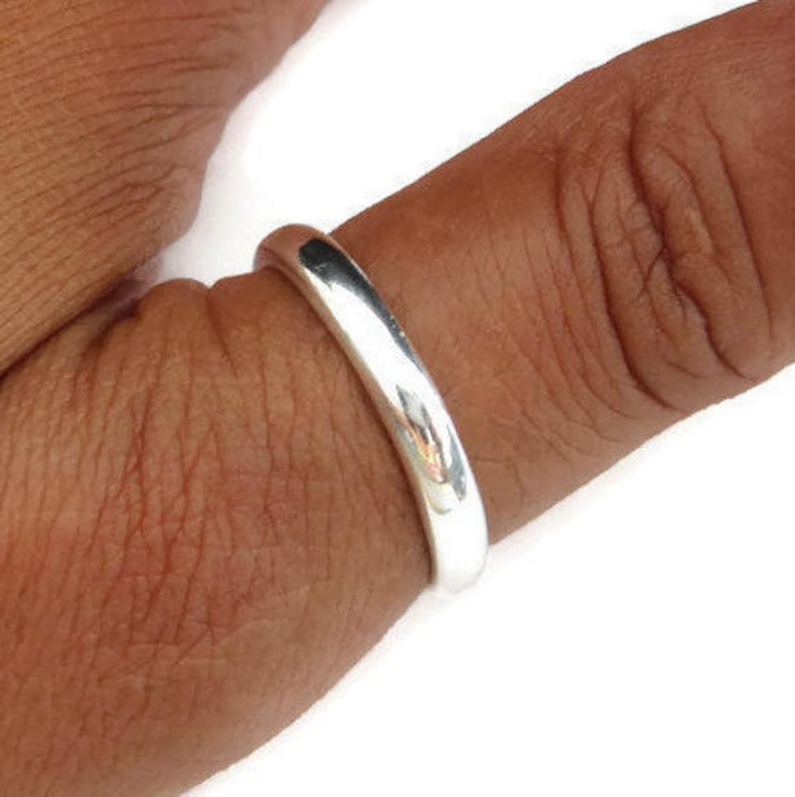 Plain Silver Ring Band Narrow Plain Silver Rings Men Etsy UK