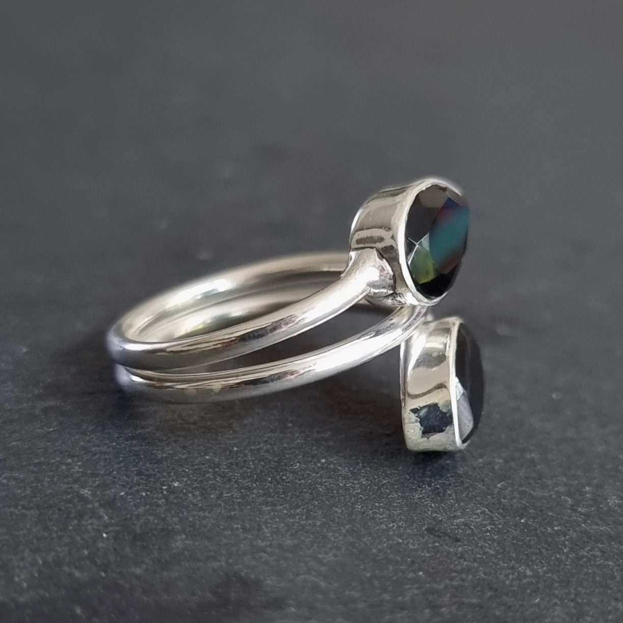 Sterling silver D shape wedding ring 6mm