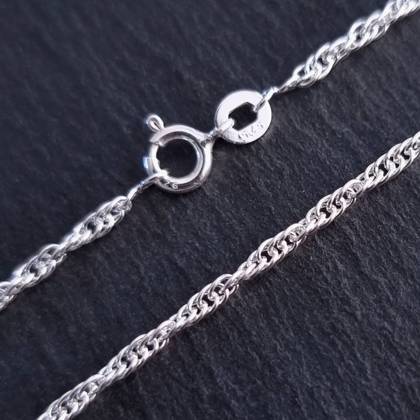 Kassidy Thin Silver Rope Necklace (Unisex)