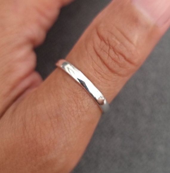 Plain Silver Ring Band, Narrow Plain Silver Rings Men, Stacking Ring, 925  Silver Ring Women, Thin Silver Band, Wedding Band,Mistry Gems,R17P