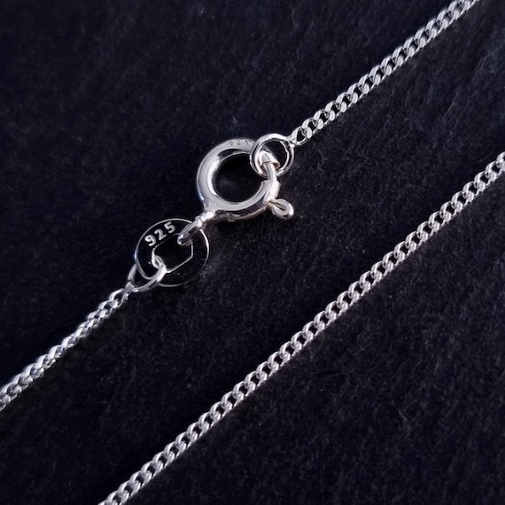 Men's Silver Chain Necklace | Curb | 7mm Width | 16 inch - 18 inch - 20 inch - 22 inch - 24 inch | 40cm - 60cm | Alfred & Co. London | Mens Gift Idea