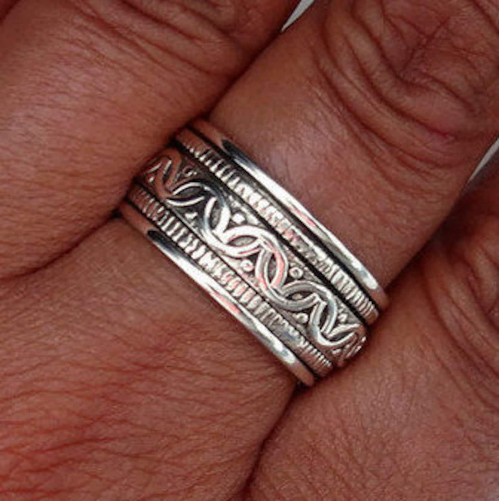 Silver Spinner Ring Mens Spinning Ring 925 Sterling Silver Etsy UK