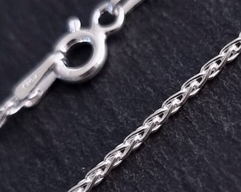 1.8mm 2mm Spiga Solid Sterling Silver Italian Wheat Chain Necklace with E-Coat 1.8mm 2mm Spiga Solid Sterling Silver Italian Wheat Chain Necklace with E-Coat