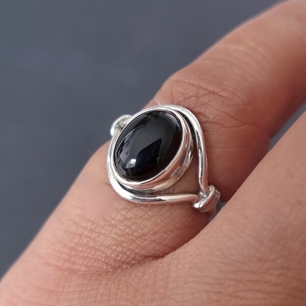 Black Stone Ring Etsy UK