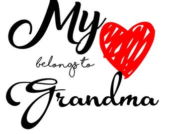 Download Grandma heart svg | Etsy
