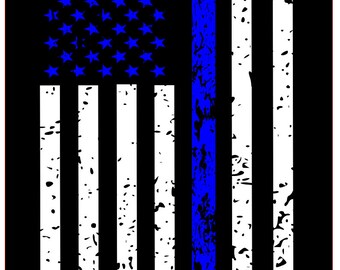 Blue Line distressed flag SVG File, Quote Cut File, Silhouette File, Cricut File, Vinyl Cut File, Stencil