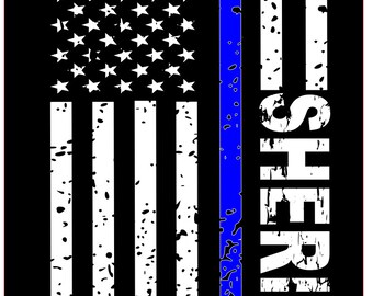Distressed Sheriff Flag SVG File, Quote Cut File, Silhouette File, Cricut File, Vinyl Cut File, Stencil