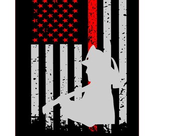 Firefighter distressed flag SVG File, Quote Cut File, Silhouette File, Cricut File, Vinyl Cut File, Stencil