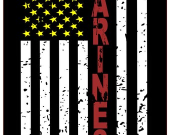 Marines distressed flag SVG File, Quote Cut File, Silhouette File, Cricut File, Vinyl Cut File, Stencil