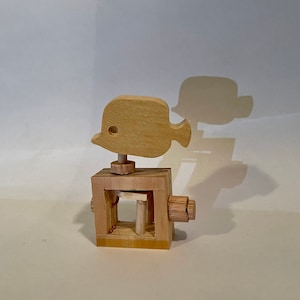Pocket Automata, 1 Random Swimming Fish Made From Hardwood