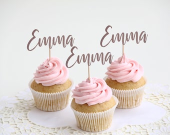 custom cupcake toppers, cupcake toppers, custom name cupcake toppers, custom name sign, name food picks, personalized cupcake toppers