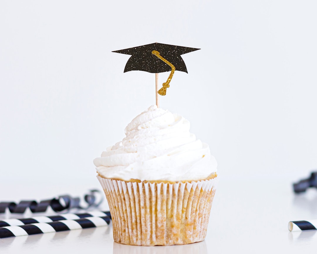 Graduation Cupcake Toppers, Grad Cap Cupcake Toppers, Graduation Cupcake, Grad Party Decor