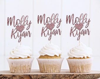 bridal shower, bridal shower decorations, wedding cake topper, bridal cupcake toppers, cupcake toppers, bridal shower cupcake toppers