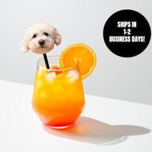 drink stirrers personalized with dog face, pet birthday stir sticks, swizzle sticks, pet drink stirrers, wedding drink sticks, stirrer stick