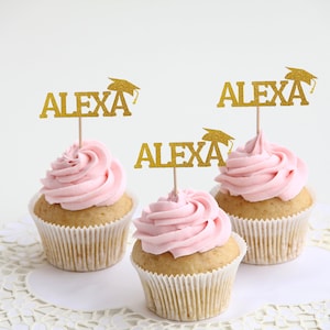 graduation, graduation party decorations, graduation decorations, Graduation Cupcake Toppers, Custom Cupcake Toppers, Class of 2025