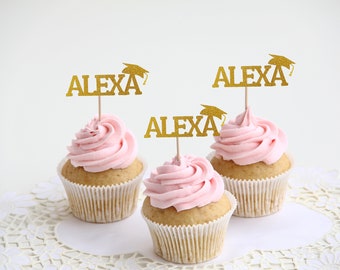 graduation decorations 2024, Custom 2024 Name Graduation Cupcake Toppers, Custom Cupcake Toppers, Class of 2024, graduation cupcake toppers