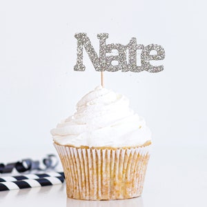 custom cupcake toppers, personalized cupcake toppers, cupcake toppers, custom name cupcake toppers, custom name sign, name food picks