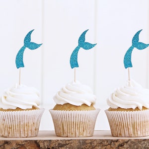 Mermaid cupcake topper, Mermaid tails cupcake toppers, Mermaid party decorations, Mermaid birthday party, Cupcake toppers, Mermaid decor