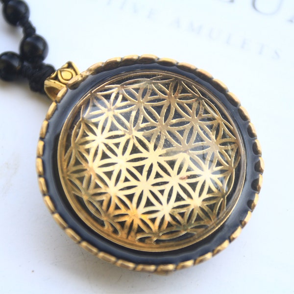 Orgonite -  Flower of Life pendant (w/Shungite; lost cubit tensor ring )  FOLLOW YOUR INTUITION