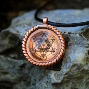 Orgonit Anhänger | Metatron Anhänger | Tisk-Ring-Anhänger - EMF-Schutz-Halskette | Heiliger Cubit-Anhänger | Heilige Geometrie