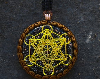 Orgonite -  Metatron cube pendant (with  tensor ring) Lowes price from the website