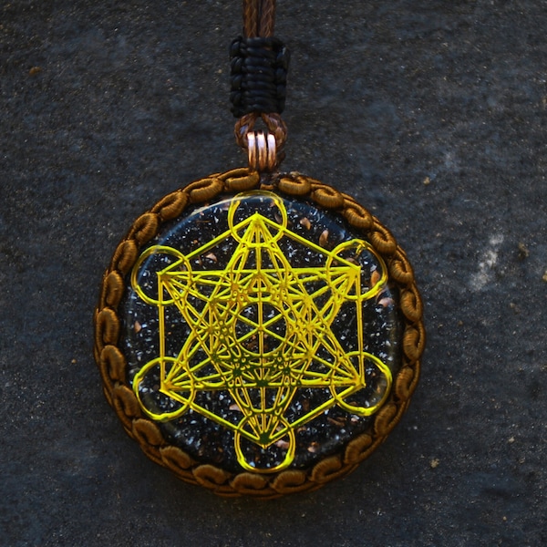 Orgonite -  Metatron cube pendant (with  tensor ring) Lowes price from the website