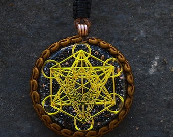Orgoniet Metatron Hanger | Heilige elbit hanger | Heilige Geometrie | Shungiet hanger | Orgoniet ketting | 5G Energie Transmuter