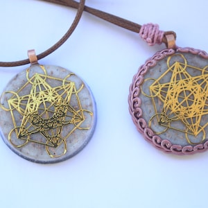 Orgonite pendant- Metatron Cube®  (tensor ring ) - Metatron Pendant - Orgonite pendant - sacred geometry - Tensor Ring Orgonite pendant