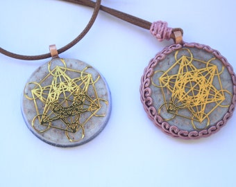 Orgonite pendant- Metatron Cube®  (tensor ring ) - Metatron Pendant - Orgonite pendant - sacred geometry - Tensor Ring Orgonite pendant