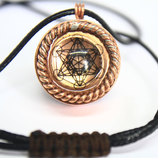 Orgonite pendant - Metatron Cube (Tensor Ring)